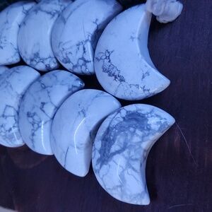 Howlite moon carvings